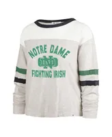 Women's '47 Brand Oatmeal Distressed Notre Dame Fighting Irish All Class Lena Long Sleeve T-shirt