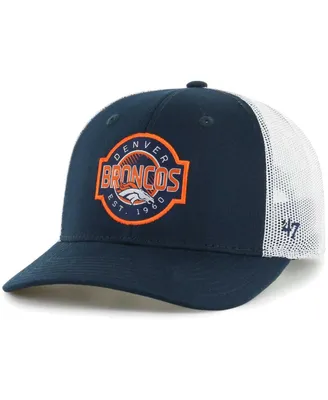 Youth Boys and Girls '47 Brand Navy, White Denver Broncos Scramble Adjustable Trucker Hat
