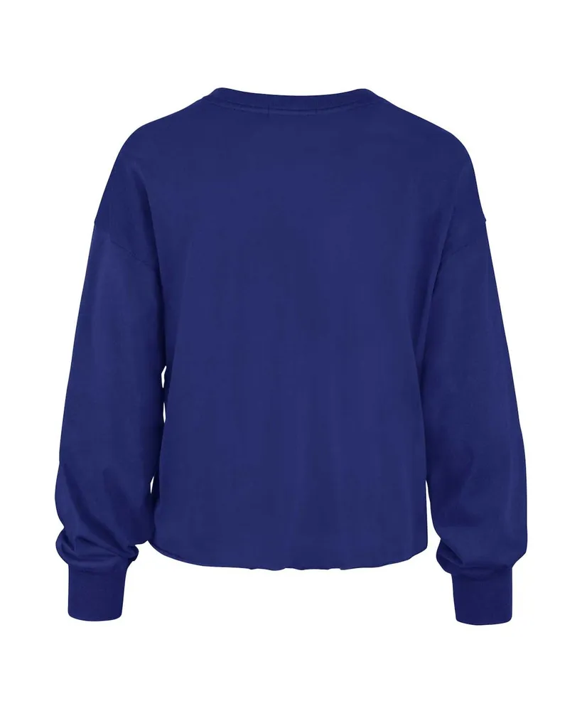 Women's '47 Brand Royal Distressed Kentucky Wildcats Bottom Line Parkway Long Sleeve T-shirt