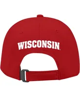 Youth Boys and Girls Under Armour Red Wisconsin Badgers Blitzing Accent Performance Adjustable Hat