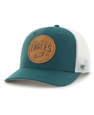 Men's '47 Brand Green Philadelphia Eagles Leather Head Flex Hat