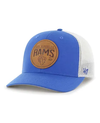 Men's '47 Brand Blue Los Angeles Rams Leather Head Flex Hat