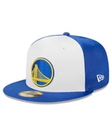 Men's New Era White Golden State Warriors Throwback Satin 59FIFTY Fitted Hat