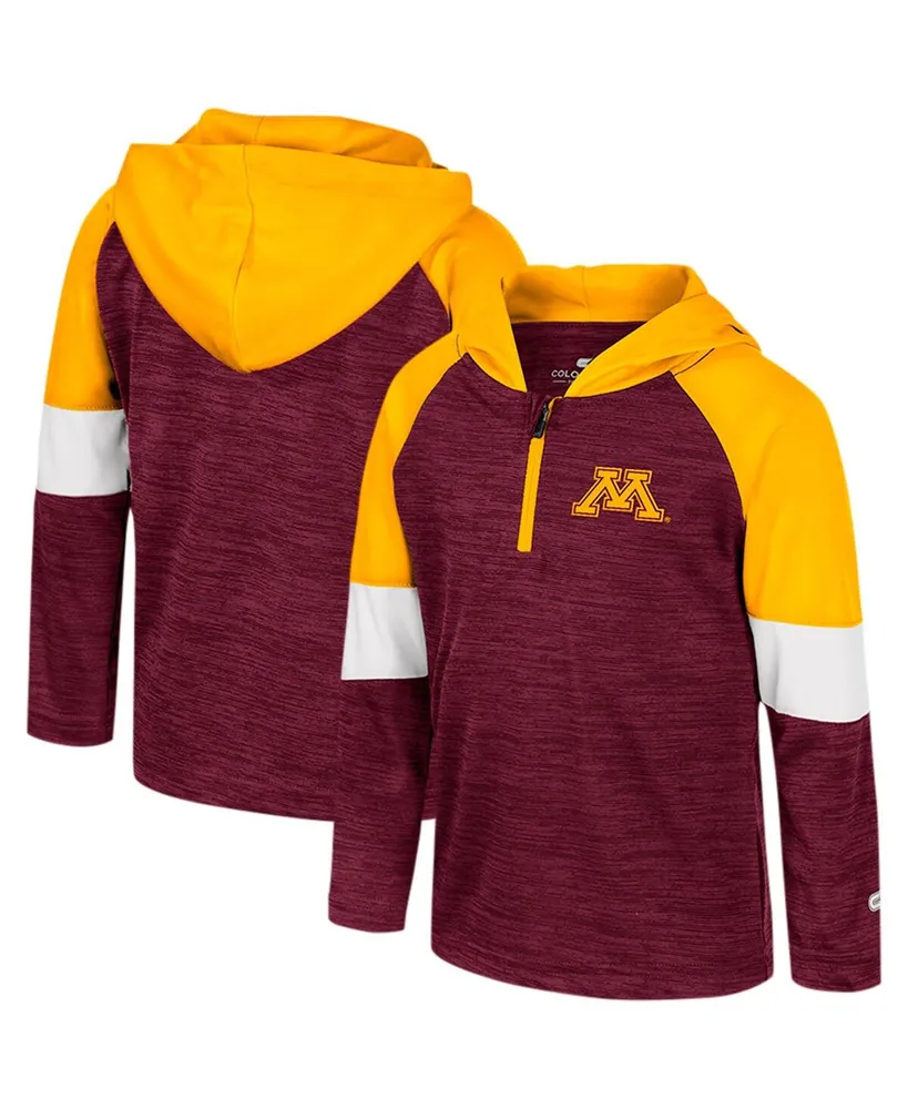 Toddler Boys and Girls Colosseum Maroon Minnesota Golden Gophers Creative Control Raglan Quarter-Zip Hoodie