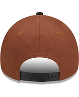Men's New Era Brown, Black New England Patriots Harvest A-Frame Super Bowl Xxxvi 9FORTY Adjustable Hat