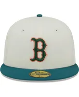 Men's New Era Cream Boston Red Sox Chrome Evergreen 59FIFTY Fitted Hat