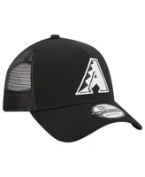 Men's New Era Black Arizona Diamondbacks A-Frame 9FORTY Trucker Adjustable Hat