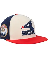 Men's Mitchell & Ness Cream, Red Chicago White Sox Home field Fitted Hat