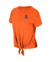 Women's Colosseum Orange Distressed Syracuse Finalists Tie-Front T-shirt