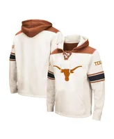 Men's Colosseum Cream Texas Longhorns Big and Tall Hockey Lace-Up Pullover Hoodie