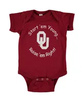 Newborn and Infant Boys Girls Crimson Oklahoma Sooners Start 'Em Young Bodysuit