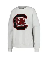 Women's Gameday Couture Ash South Carolina Gamecocks Team Effort Pullover Sweatshirt and Shorts Sleep Set