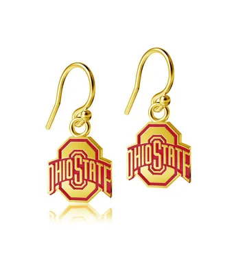 Women's Dayna Designs Ohio State Buckeyes Gold Plated Dangle Earrings