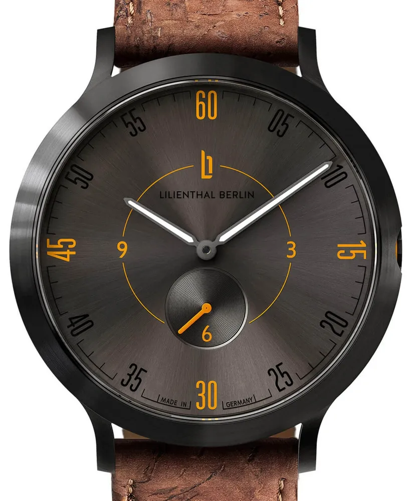 Lilienthal Berlin Men's Lilienthal 1 1 Fire Light Brown Cork Leather Watch 42mm
