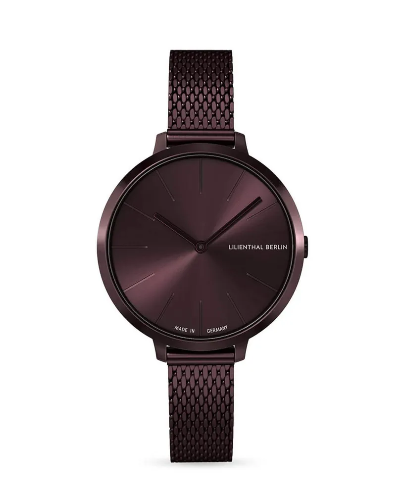 Lilienthal Berlin Women's Rosalux Burgundy Kiss Burgundy Stainless Steel Mesh 30mm