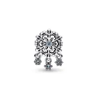 Pandora Crystal Stone Icy Snowflake Drop Charm