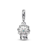 Pandora Cubic Zirconia Snowflake Snow Globe Dangle Charm