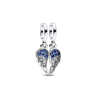 Pandora Cubic Zirconia Split Able Angel Wings Dangle Charm