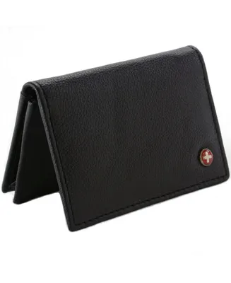 Alpine Swiss Expandable Business Card Case Genuine Leather Front Pocket Wallet