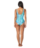 La Moda Clothing Women's Wrap Design One Piece Swimsuit