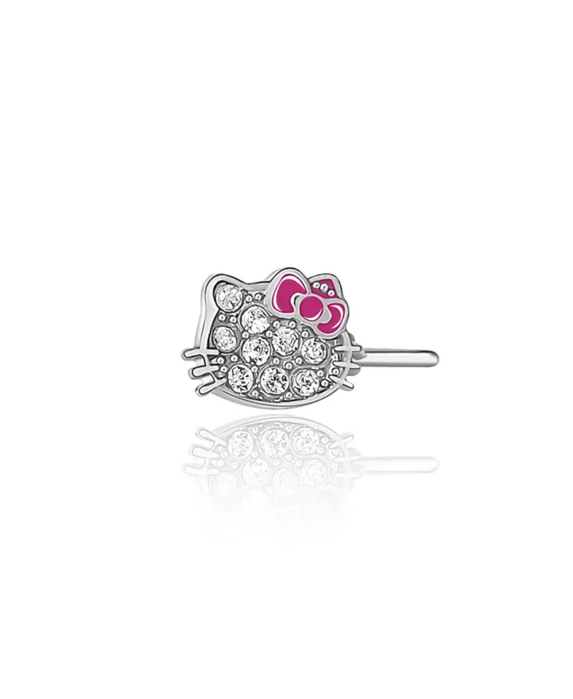 Sanrio Hello Kitty Stainless Steel (316L) Nose Stud - Hello Kitty Crystal, Authentic Officially Licensed