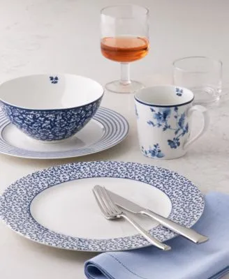 Laura Ashley Blueprint Dinnerware Lenox Tuscany Glassware Oneida Pearce Flatware