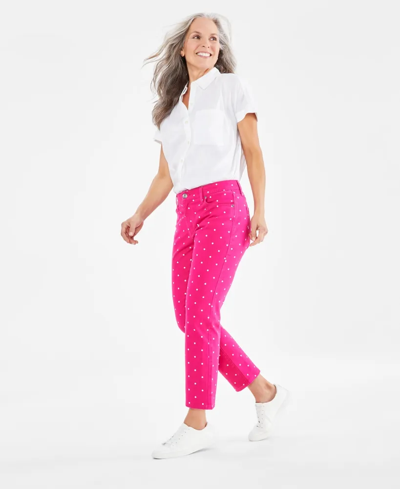 Printed Capri with Mid-Rise Waist