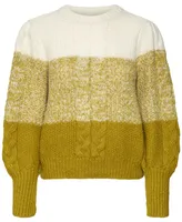 Vero Moda Women's Colorblocked Puff Sleeve Sweater