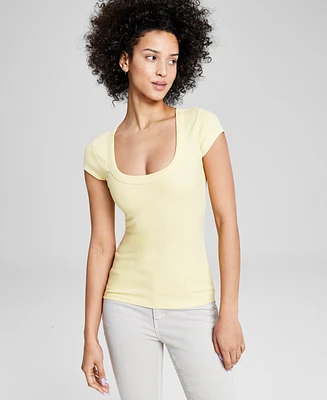 And Now This Women's Scoop-Neck Cap-Sleeve Top, Created for Macy's