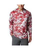 Men's Columbia Crimson Alabama Crimson Tide Pfg Terminal Tackle Omni-Shade Rippled Long Sleeve Hooded T-shirt