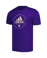 Men's adidas Purple Washington Huskies Stripe Up Aeroready Pregame T-shirt