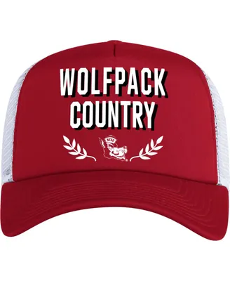 Men's adidas Red Nc State Wolfpack Phrase Foam Front Trucker Adjustable Hat