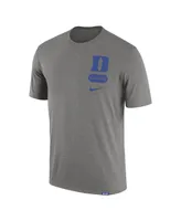 Men's Nike Heather Gray Duke Blue Devils Campus Letterman Tri-Blend T-shirt