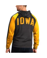 Men's G-iii Sports by Carl Banks Black Iowa Hawkeyes Neutral Zone Raglan Full-Zip Track Jacket Hoodie