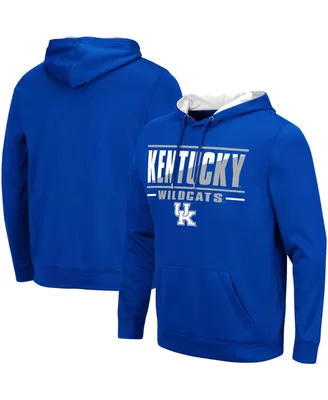 Men's Colosseum Royal Kentucky Wildcats Slash Stack 2.0 Pullover Hoodie