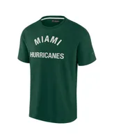 Men's and Women's Fanatics Signature Green Miami Hurricanes Super Soft Short Sleeve T-shirt