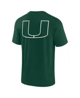 Men's and Women's Fanatics Signature Green Miami Hurricanes Super Soft Short Sleeve T-shirt