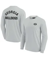 Men's and Women's Fanatics Signature Gray Georgia Bulldogs Super Soft Long Sleeve T-shirt