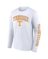 Men's Fanatics White Tennessee Volunteers Distressed Arch Over Logo Long Sleeve T-shirt