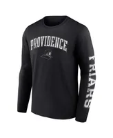 Men's Fanatics Black Providence Friars Distressed Arch Over Logo Long Sleeve T-shirt