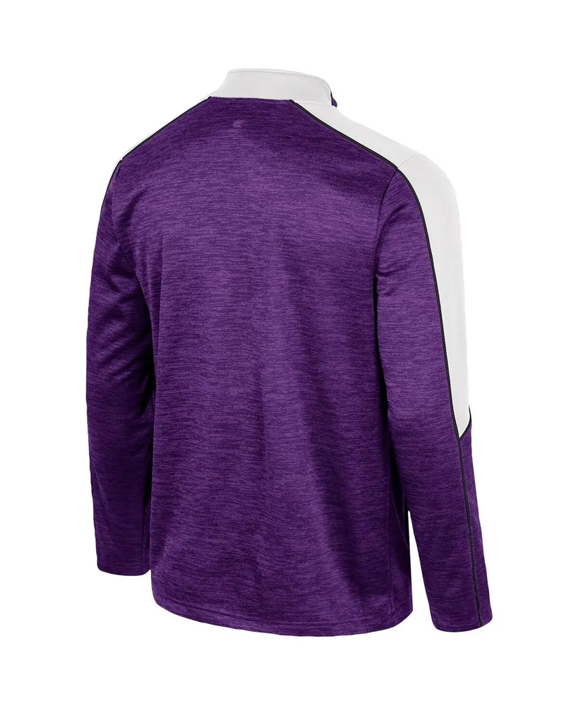 Men's Colosseum Purple Tcu Horned Frogs Marled Half-Zip Jacket