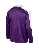 Men's Colosseum Purple Tcu Horned Frogs Marled Half-Zip Jacket