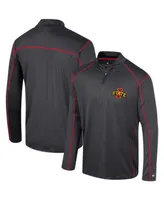 Men's Colosseum Black Iowa State Cyclones Cameron Quarter-Zip Windshirt