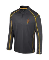 Men's Colosseum Black Arizona State Sun Devils Cameron Quarter-Zip Windshirt