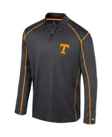 Men's Colosseum Black Tennessee Volunteers Cameron Quarter-Zip Windshirt