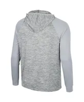 Men's Colosseum Gray Illinois Fighting Illini Cybernetic Raglan Quarter-Zip Hooded Top