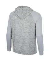 Men's Colosseum Gray Montana Grizzlies Cybernetic Raglan Quarter-Zip Hooded Top