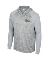 Men's Colosseum Gray Montana Grizzlies Cybernetic Raglan Quarter-Zip Hooded Top