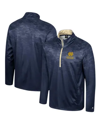 Men's Colosseum Navy Notre Dame Fighting Irish The Machine Half-Zip Jacket