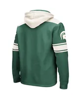 Men's Colosseum Green Michigan State Spartans Big and Tall Hockey Lace-Up Pullover Hoodie